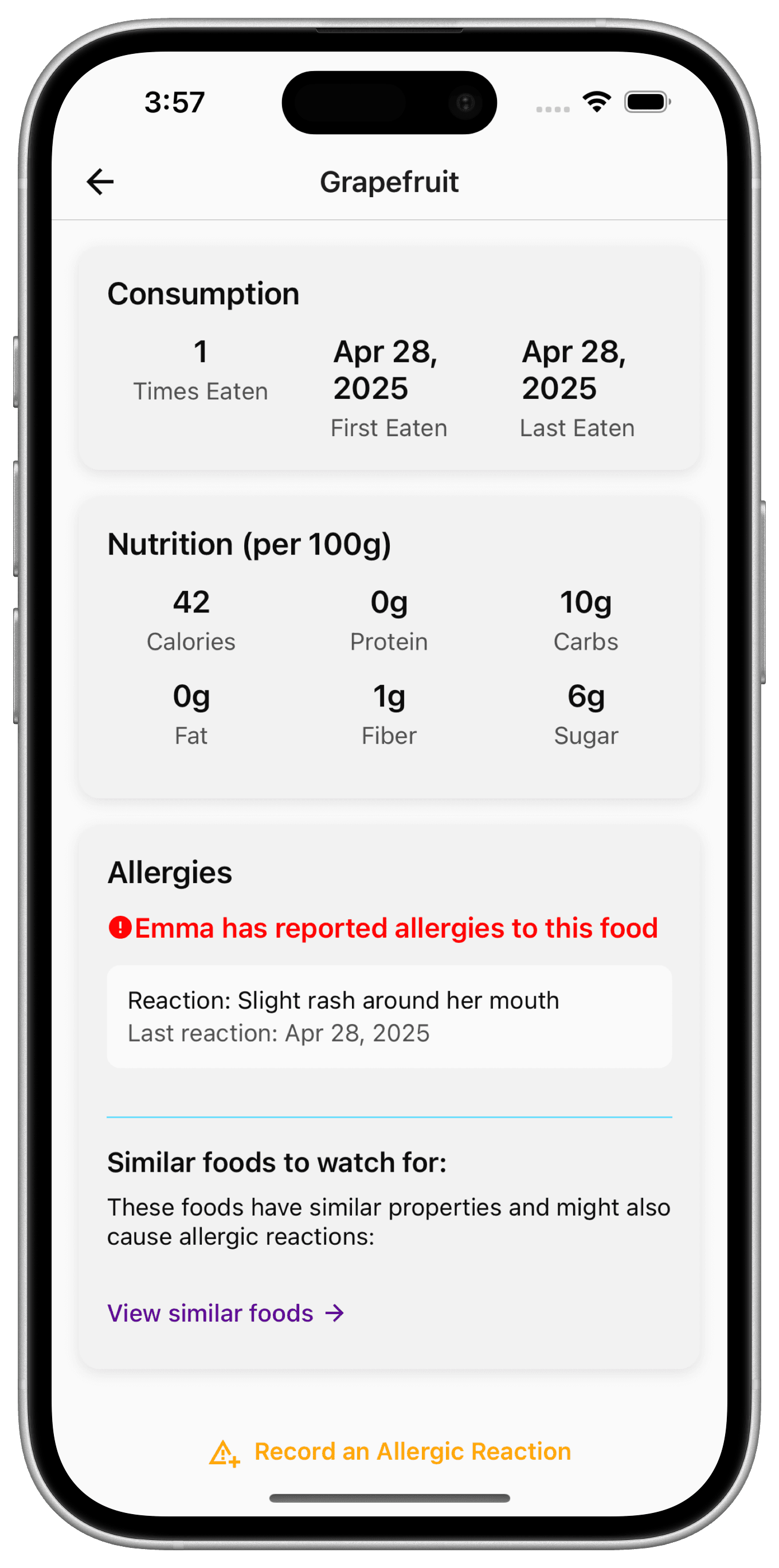 Detailed Food Information